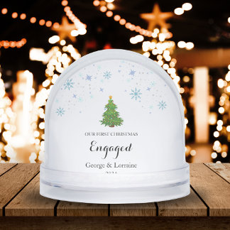 Onze eerste kerst verloofde Keepsake sneeuwvlok Sneeuwbol