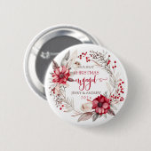 Onze eerste kerst verloofde krans ronde button 5,7 cm (Voorkant /achterkant)