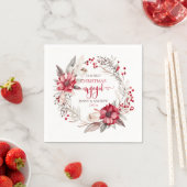 Onze eerste kerst verloofde krans servet (Insitu)