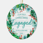 Onze eerste kerst was een roestrijke kreet keramisch ornament (Links)