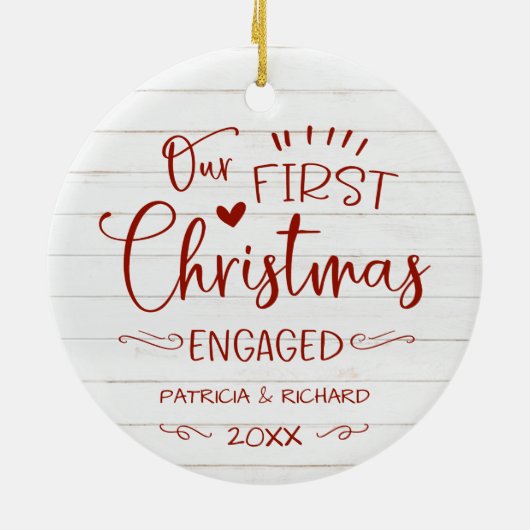 Onze eerste kerst was een roestvrijbuiter keramisch ornament (Achterkant)