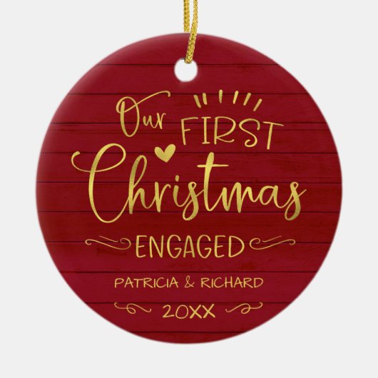 Onze eerste kerst was een roestvrijbuiter keramisch ornament (Voorkant)