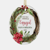 Onze eerste kerst was uitgerust met de Rustic Wrea Keramisch Ornament (Rechts)