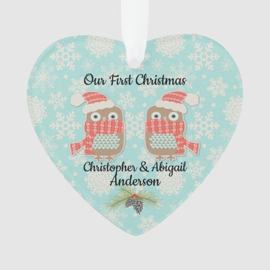 Onze eerste kerstbezit ornament (voorkant)