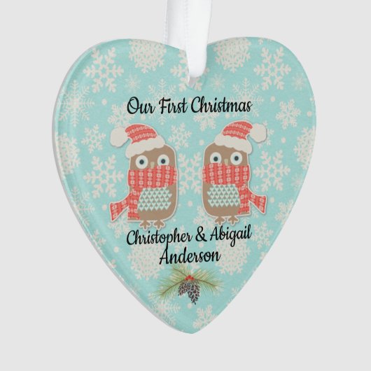 Onze eerste kerstbezit ornament (voorkant)