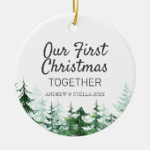 Onze eerste kerstboompijn keramisch ornament (Voorkant)