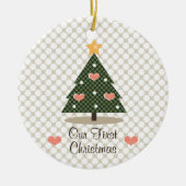 Onze eerste kerstboomversiering keramisch ornament (Voorkant)