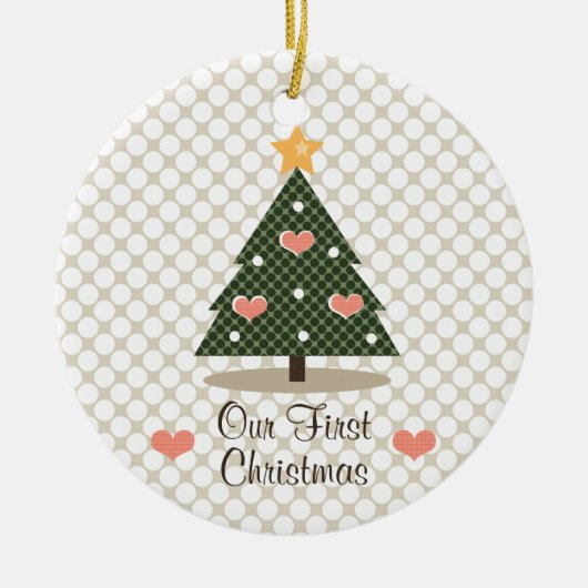 Onze eerste kerstboomversiering keramisch ornament (Voorkant)