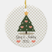 Onze eerste kerstboomversiering keramisch ornament (Achterkant)