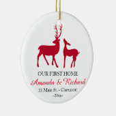 Onze eerste kerstboomversiering, liefdesherten keramisch ornament (Rechts)