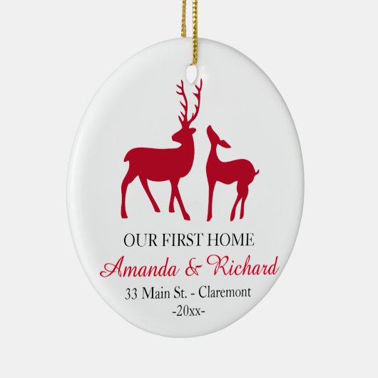 Onze eerste kerstboomversiering, liefdesherten keramisch ornament (Rechts)