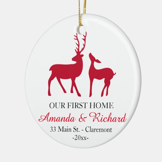 Onze eerste kerstboomversiering, liefdesherten keramisch ornament (Links)