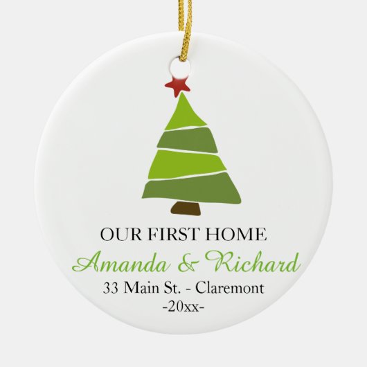 Onze eerste kerstboomversiering thuis keramisch ornament (Voorkant)