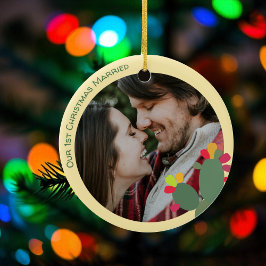 Onze eerste kerstcactus keramisch ornament