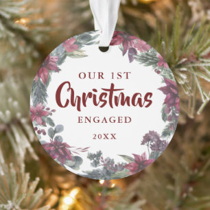Onze eerste kerstcadeaufoto van Floral Couple Ornament