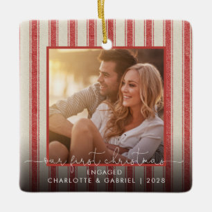 Onze eerste kerstcadeaufoto van Modern Farmhouse Keramisch Ornament