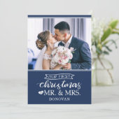 Onze eerste kerstdag als Mr & Mrs newlyweds Holida Feestdagenkaart (Staand voorkant)