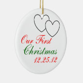 "Onze Eerste Kerstdag" Keramisch Ornament (Rechts)