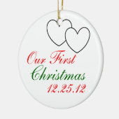 "Onze Eerste Kerstdag" Keramisch Ornament (Links)