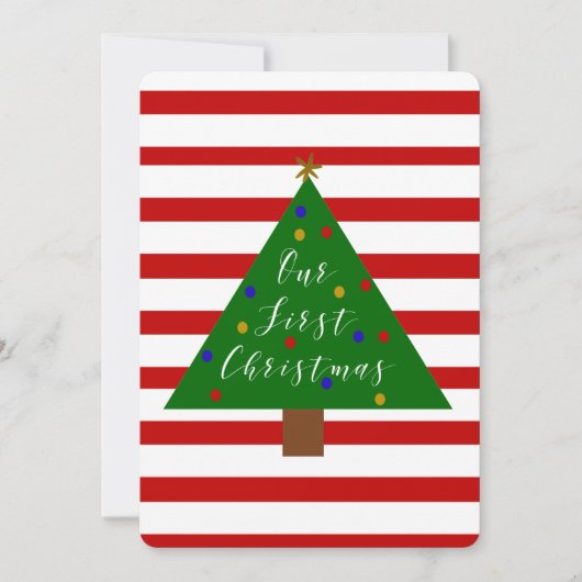 Onze eerste Kerstdag Rood en Witte Kaart (Voorkant)