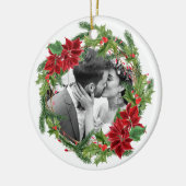 Onze eerste kerstfeestdag grote foto keramisch ornament (Links)