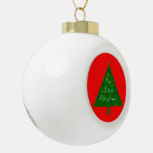 Onze eerste kerstfeestdag met Pas getrouwd Keramische Bal Ornament (Links)