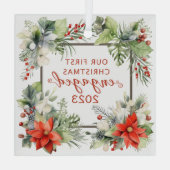 Onze eerste kerstfeestelijke versiering glas ornament (Achterkant)