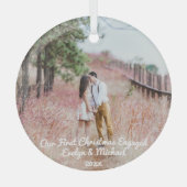 Onze eerste kerstfeestfoto glas ornament (Voorkant)