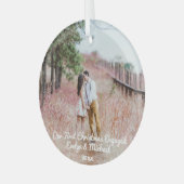 Onze eerste kerstfeestfoto glas ornament (Voorkant links)