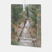 Onze eerste kerstfeestfoto glas ornament (Voorkant links)