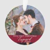 Onze eerste kerstfoto Burgundy Ornament (voorkant)