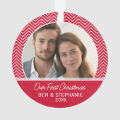 Onze eerste kerstfoto - dubbelzijdig ornament (achterkant)