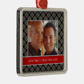 Onze eerste kerstfoto-feestdagen metalen ornament (Rechts)