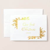 Onze eerste kerstfoto folie kaarten (Voorkant met envelop)