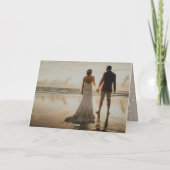 Onze eerste kerstfoto in het witte script feestdagen kaart (Achterkant)