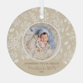 Onze eerste kerstfoto-ingang glas ornament (Achterkant)