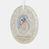 Onze eerste kerstfoto-ingang glas ornament (Voorkant links)