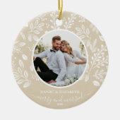 Onze eerste kerstfoto-ingang keramisch ornament (Voorkant)