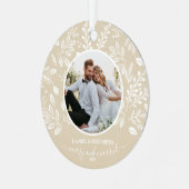 Onze eerste kerstfoto-ingang metalen ornament (Voorkant links)