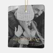 Onze eerste kerstfoto keramisch ornament (Links)