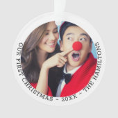 Onze eerste kerstfoto op maat ornament (voorkant)