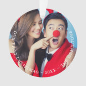 Onze eerste kerstfoto op maat ornament (voorkant)