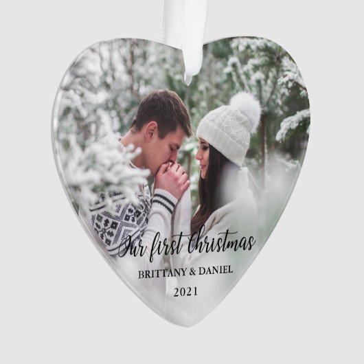 Onze eerste kerstfoto ornament (voorkant)