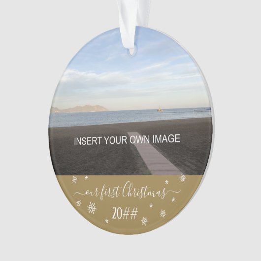 Onze eerste kerstfoto ornament (voorkant)