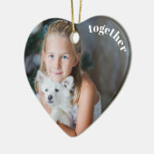 Onze eerste kerstfoto samen keramisch ornament (Links)