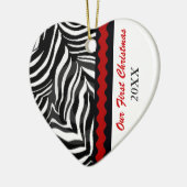 Onze eerste kerstfoto-Sjabloon Keramisch Ornament (Links)