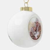 Onze eerste kerstfotofeestdag keramische bal ornament (Links)