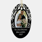Onze eerste kerstfotoversiering keramisch ornament (Rechts)