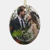 Onze eerste kerstfotoversiering keramisch ornament (Rechts)