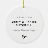 Onze eerste kerstfotoversiering keramisch ornament (Achterkant)